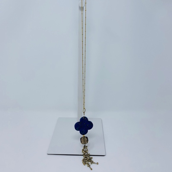 Long quatrefoil tassel necklace - Picture 5 of 6